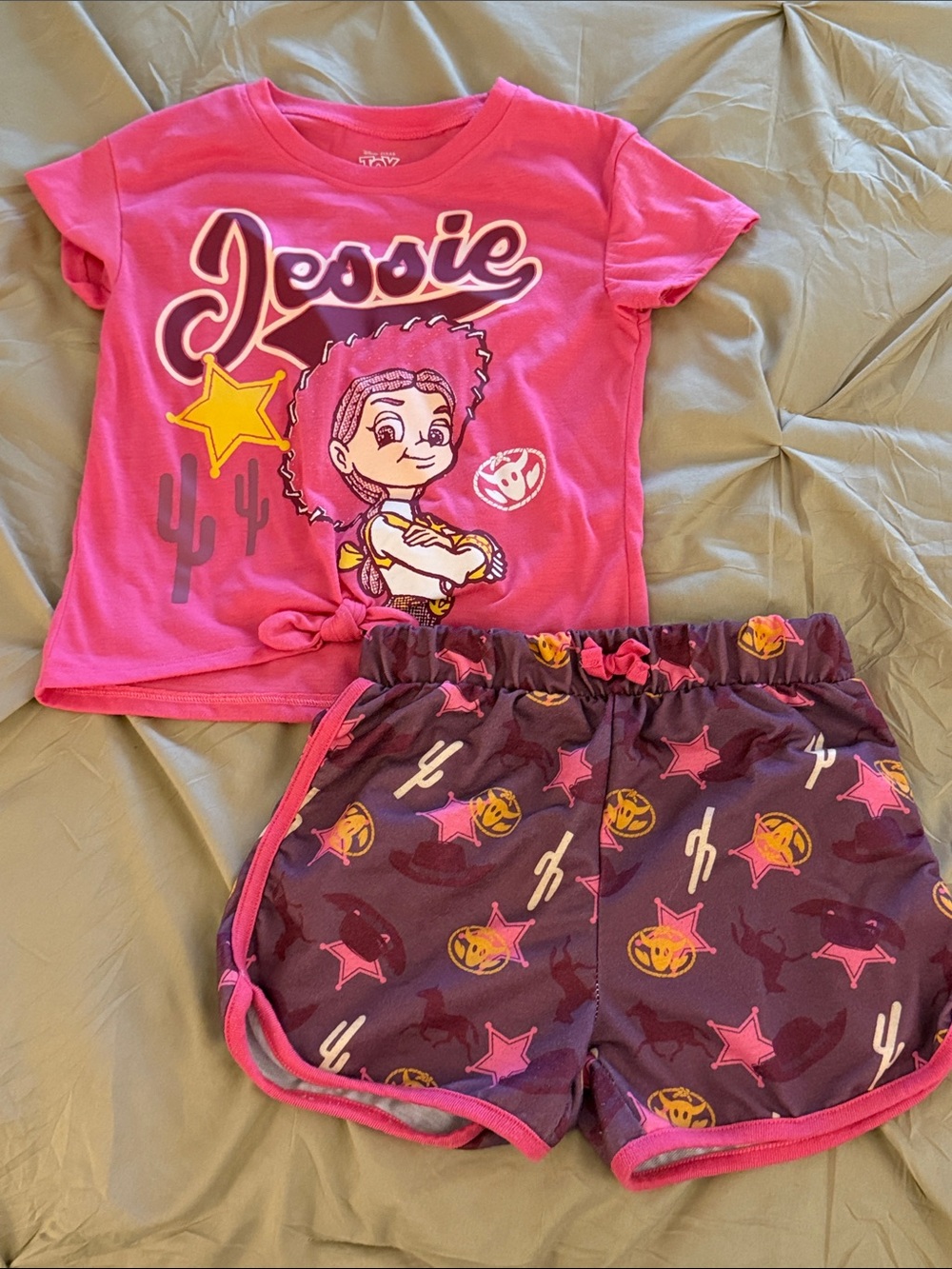 Jessie Graphic Girls' Pink Short Sleeve Set